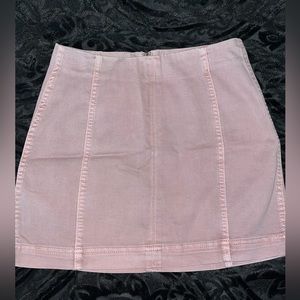 Blush pink jean skirt